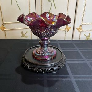Fenton Carnival Glass Compote